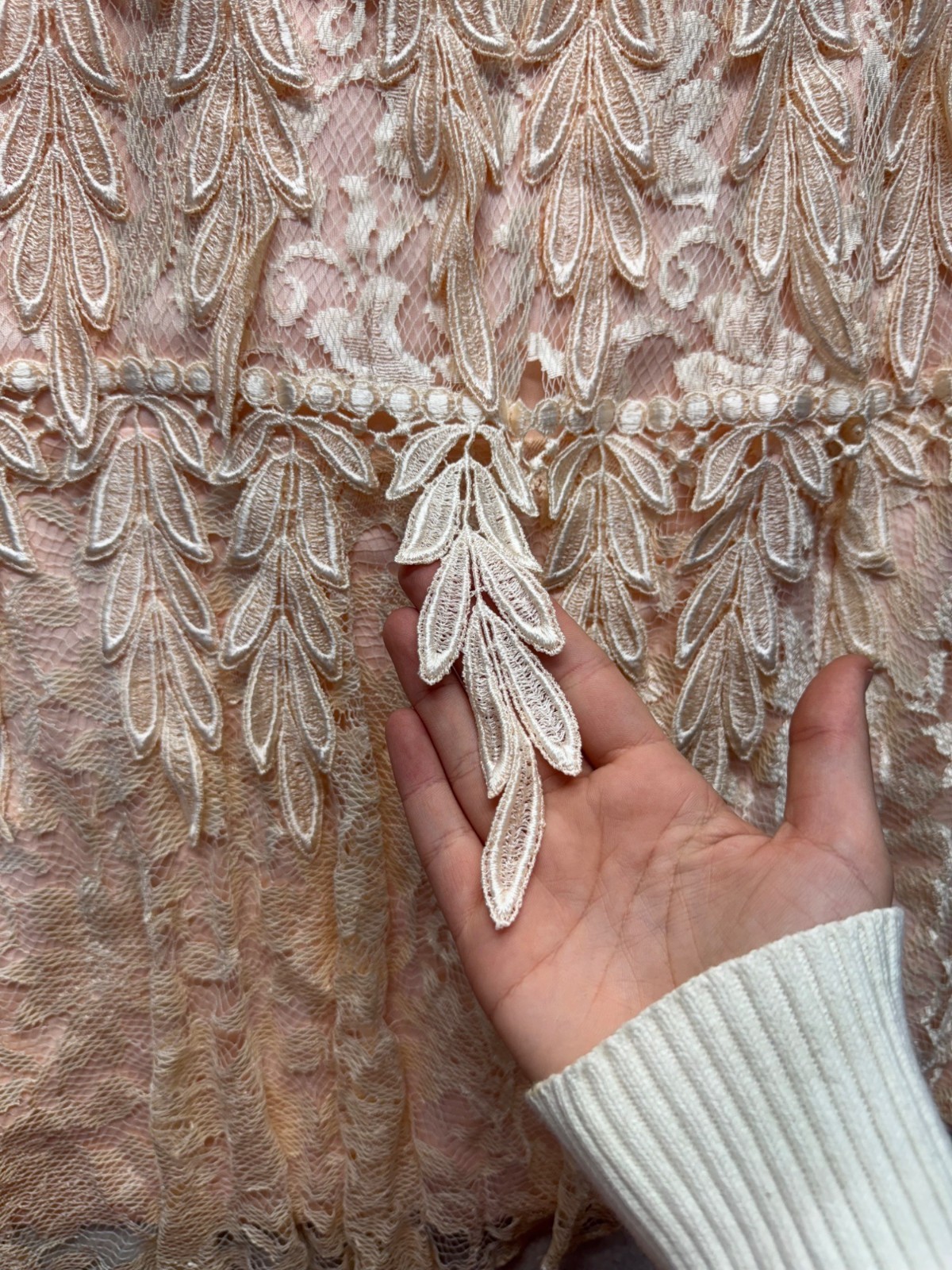 Vintage Blush Lace Tiered Cocktail Dress By Jill Richards Designs #9573