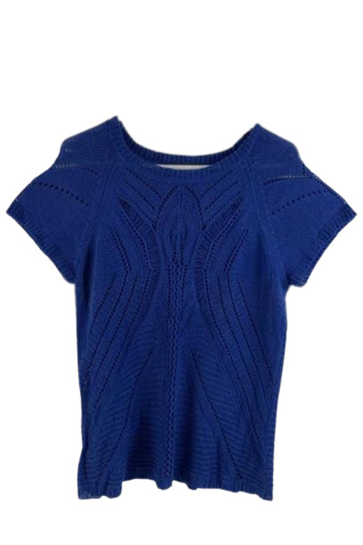 Vintage Fever Y2K 90s Women’s Large Royal Blue Crochet Sweater Top