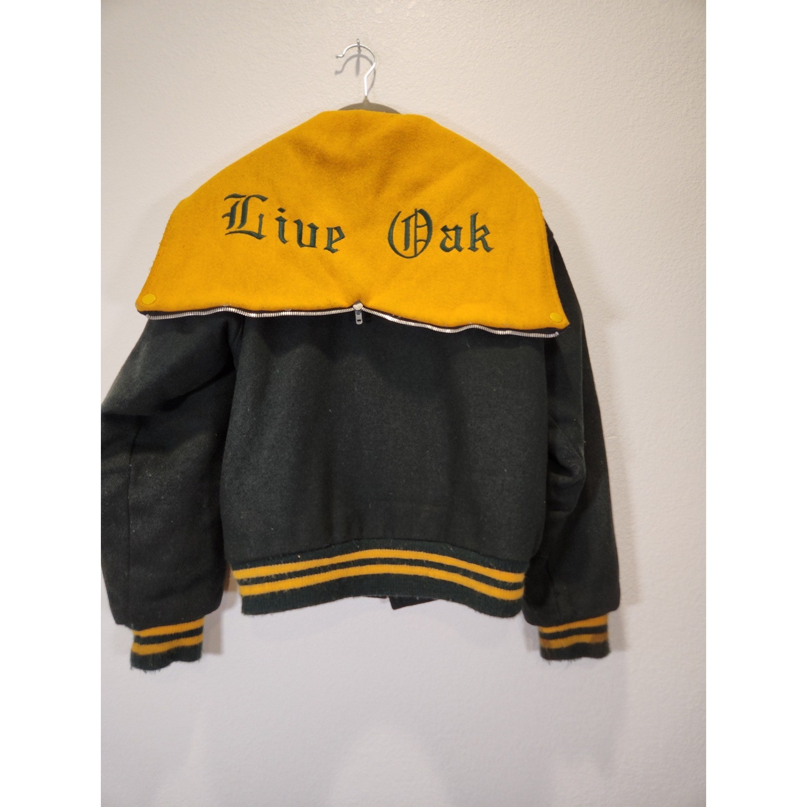 Vintage Live Oak Cheer Letterman Jacket Wool Varsity USA Fordham 36 Small