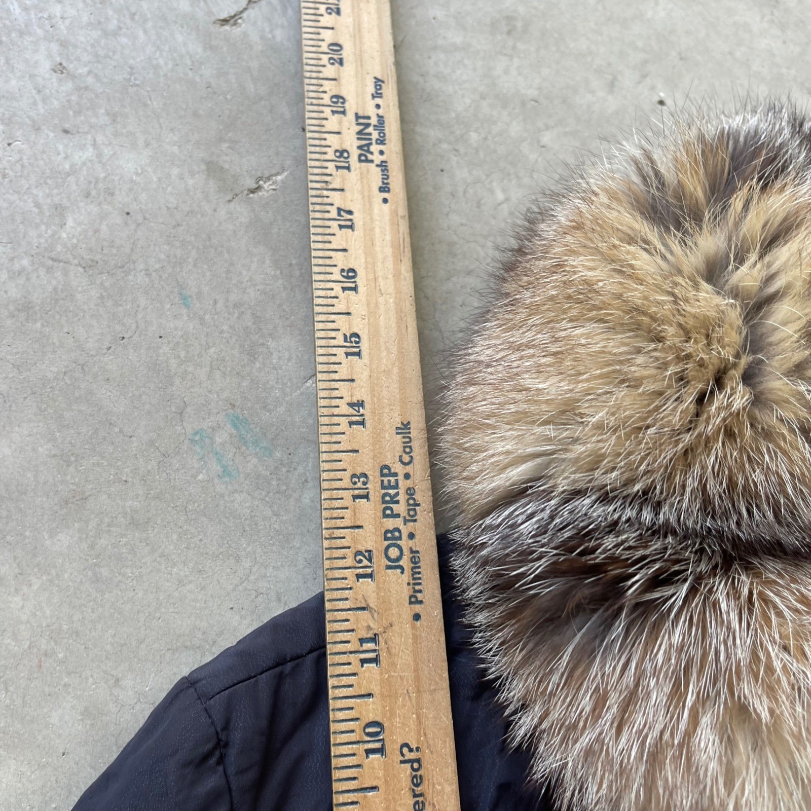 Visconf Vintage Italy Black Long Coat Real Fox Fur Collar Cuffs Toggle Closure