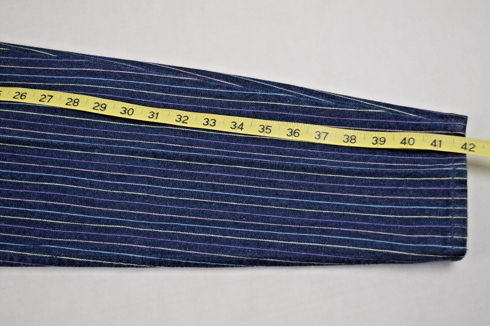 Vintage Jeans Sergio Valente W26 L31 80s Blue Pastel Pinstripes High Waist NWT