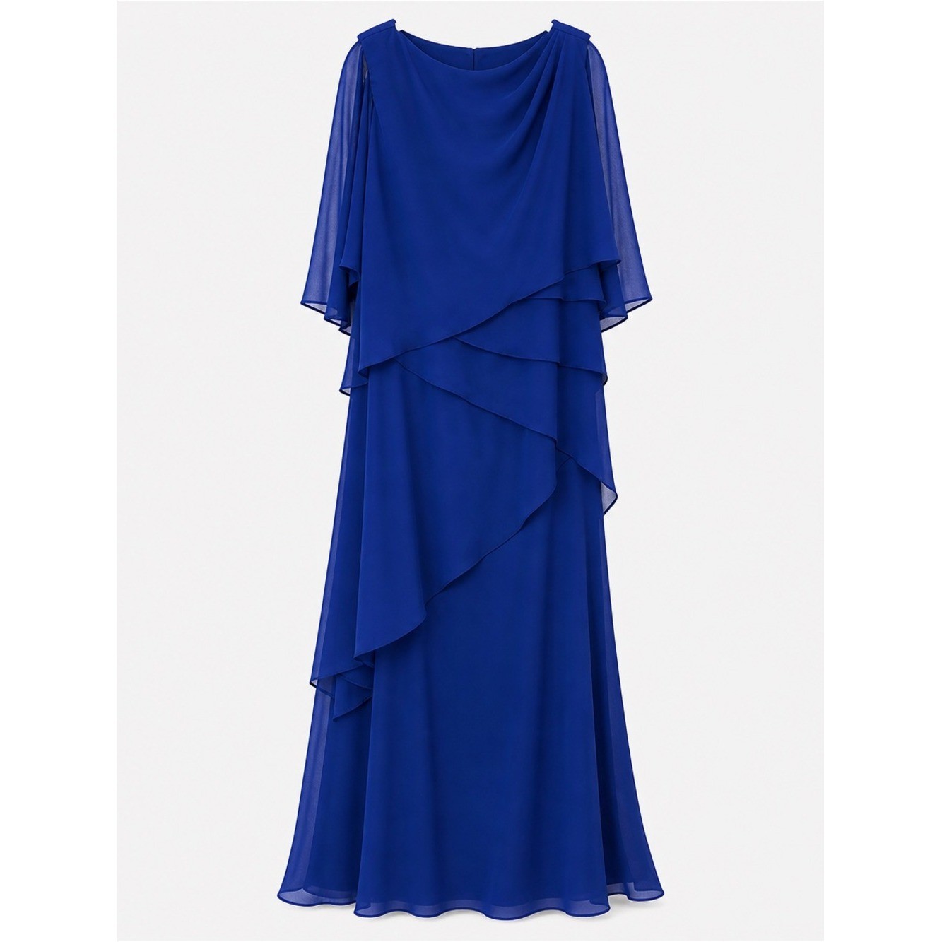 Bridess Royal Blue Chiffon Layered Gown Mother of Bride NWT