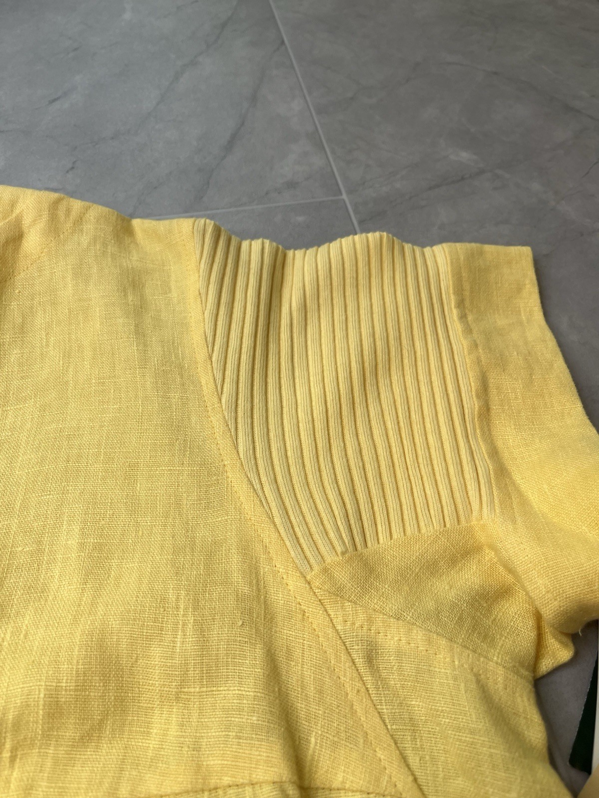 Harve Bernard by Benard Women’s Top Blouse Size 20W linen Back Zip Yellow New
