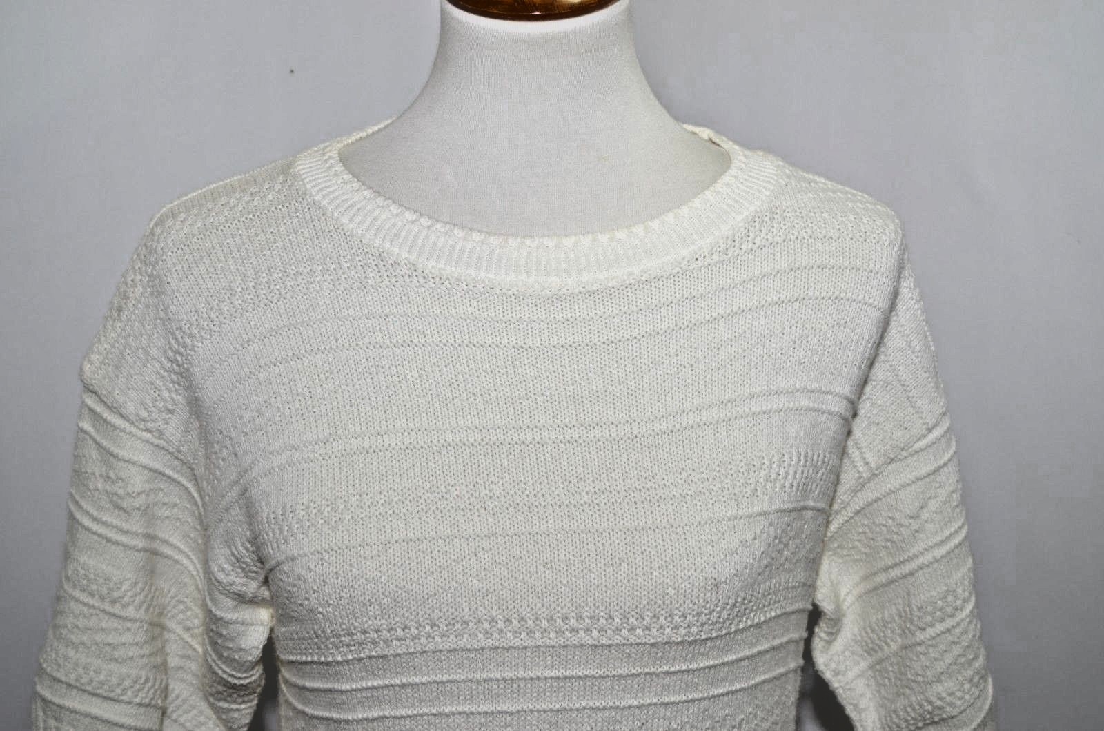 VTG TR Bentley 80s 90s White short Sleeve Knit Sweat Made in the USA Womens S