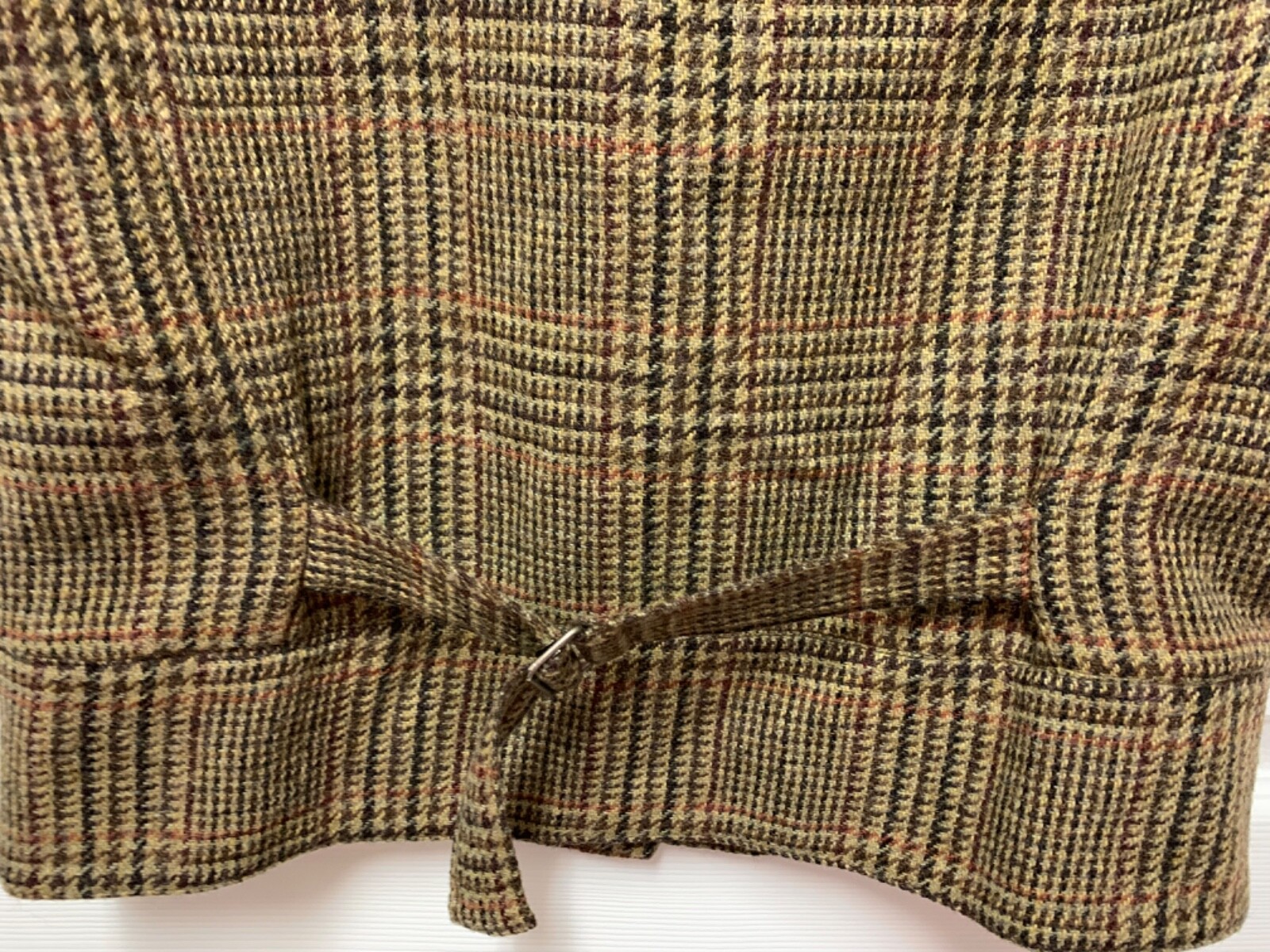 vtg Gap vest size M & pants size 4 menswear brown Plaid wool blend calfskin EC