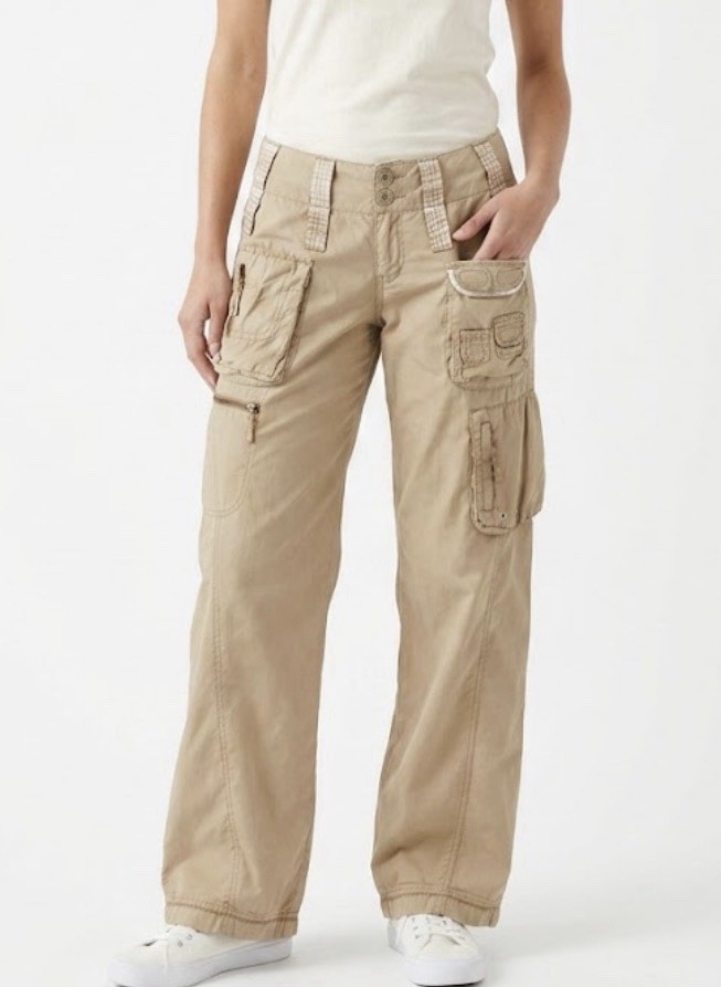 Vintage Abercrombie & Fitch Low Rise Flare Cargo Pants Size 0 Y2K 28×31