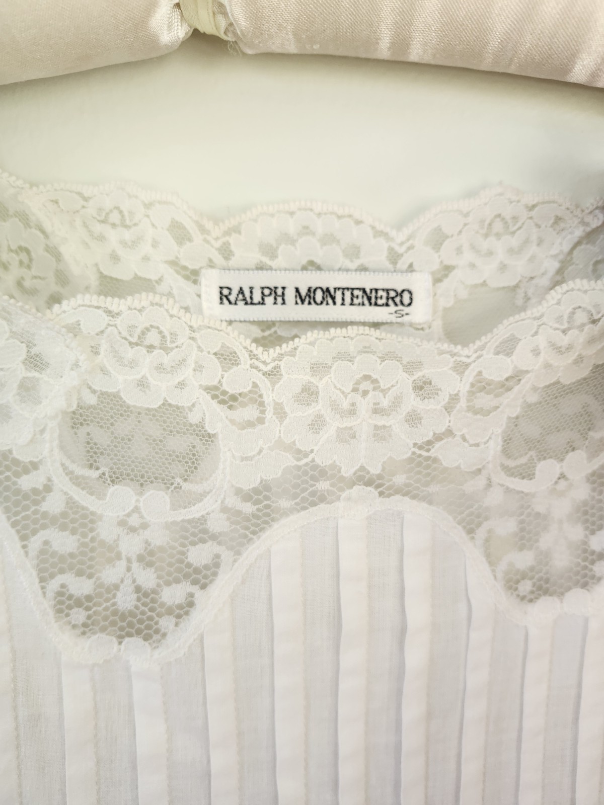 60s Vtg Edwardian Style White Lace Cotton Nightgown Cottagecore Montenero Sz Sm