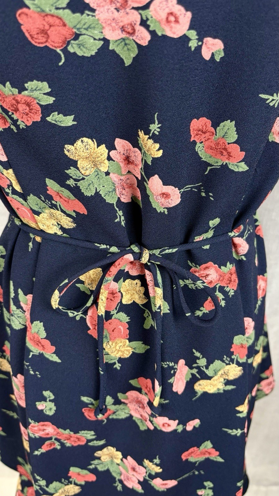 Vintage 90’s Two Tiered Dress Size 10 M L Tie Back Floral Y2K Grunge Whimsigoth