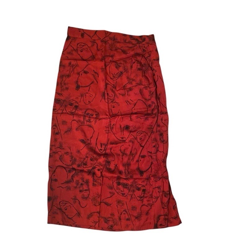 RARE Vintage Nicole Miller Limited Edition Skirt Faces Print