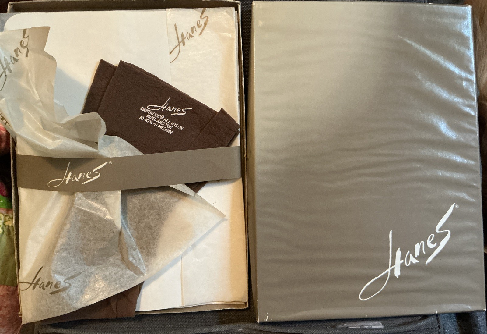 Hanes stockings Topaz 10-10-1/2 -11 Med 210 M-4 Cantrece ll Heel & Toe 3 Pr Box