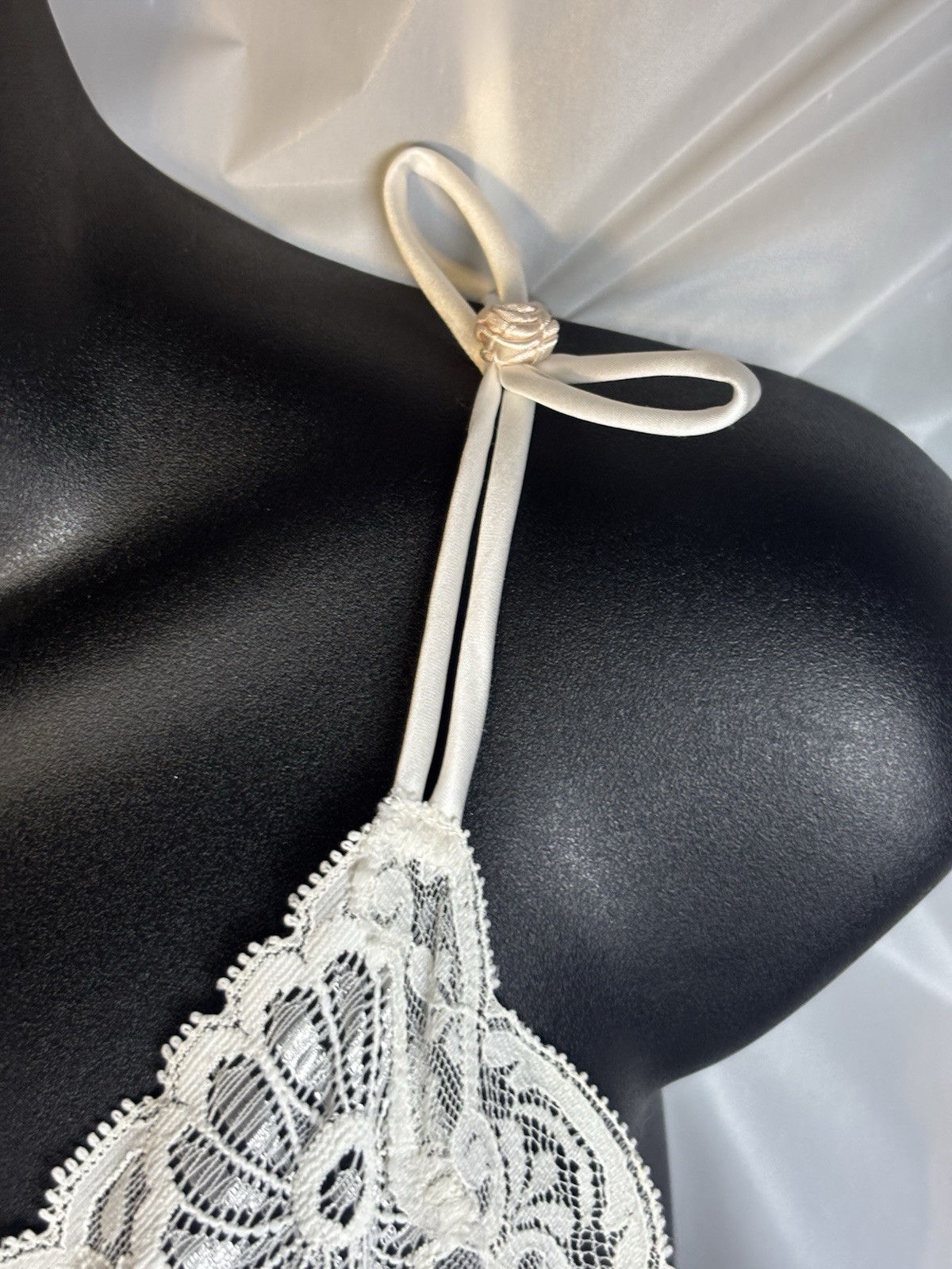 Vintage Barbizon Ivory Satin Lace Peignoir Set Gown & Robe 1950s Lingerie READ