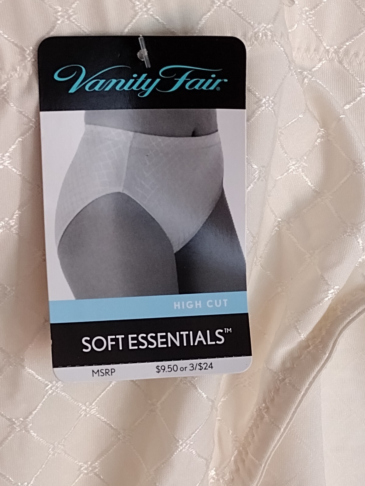VANITY FAIR 2XL/9 SOFT ESSENTIALS CREAM HIGH-CUT PANTY 13057 NEW WITH TAGS