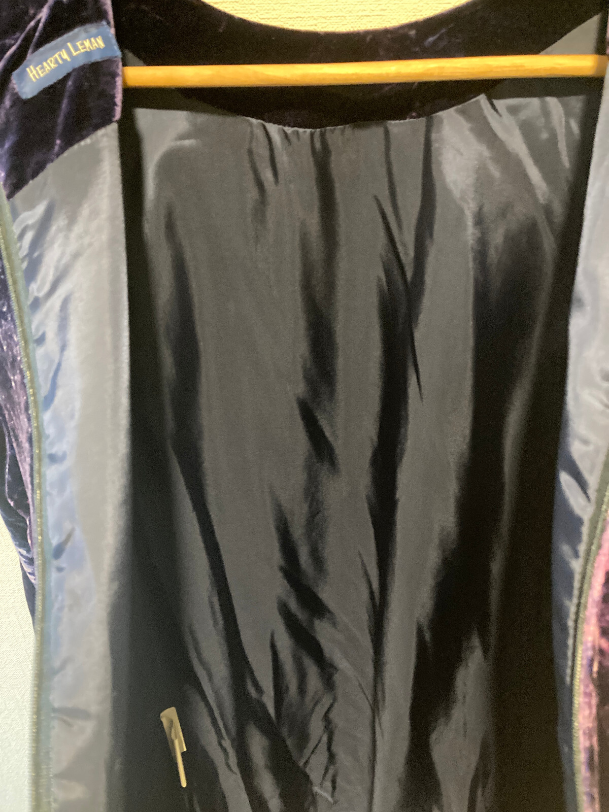 100% Silk High Grade Women’s Velvet Dress Vintage Leman Japan-made Cupra Lining