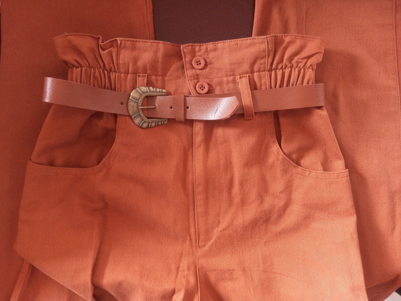 New Old Stock Vintage Bonjour Earth Tone Pants With Belt Size 5/6 NWT