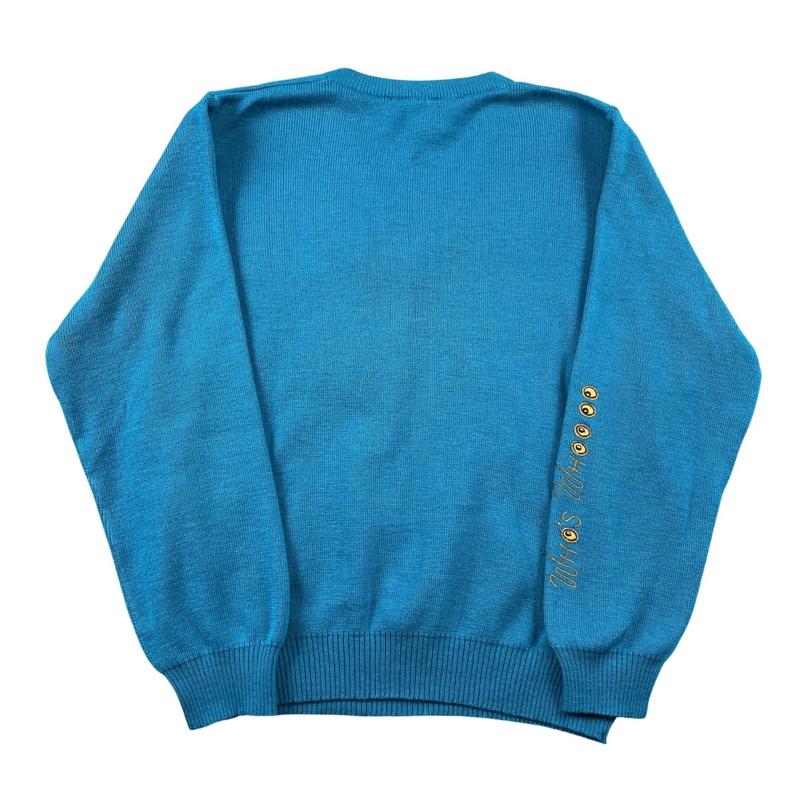 VTG 70s Cyn Les Owls Sweater Womens Large Whos Whoooo VNeck