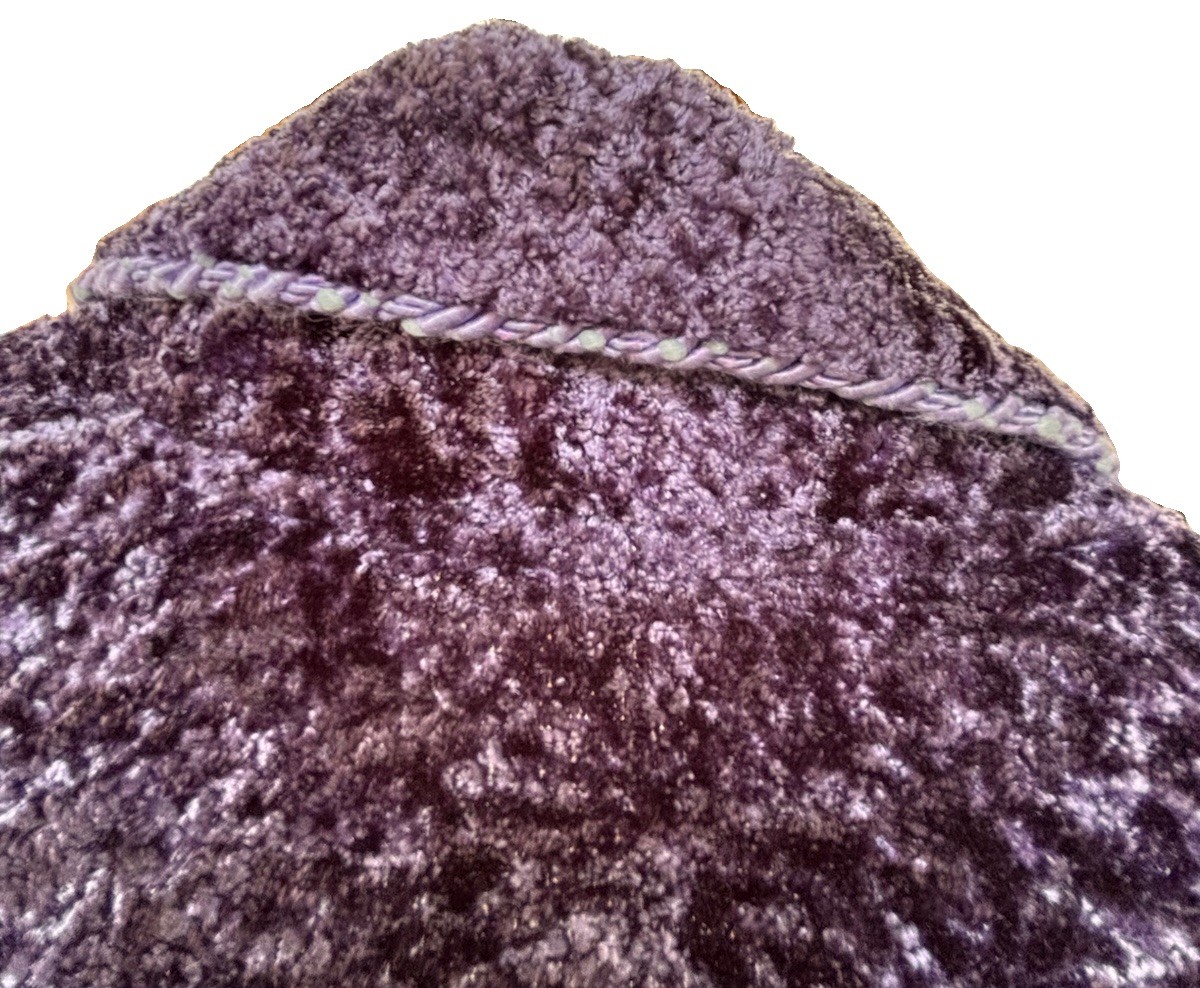 Vintage Diamond Tea Women’s Deep Purple Velour Robe W/Pockets Belted Tie Large