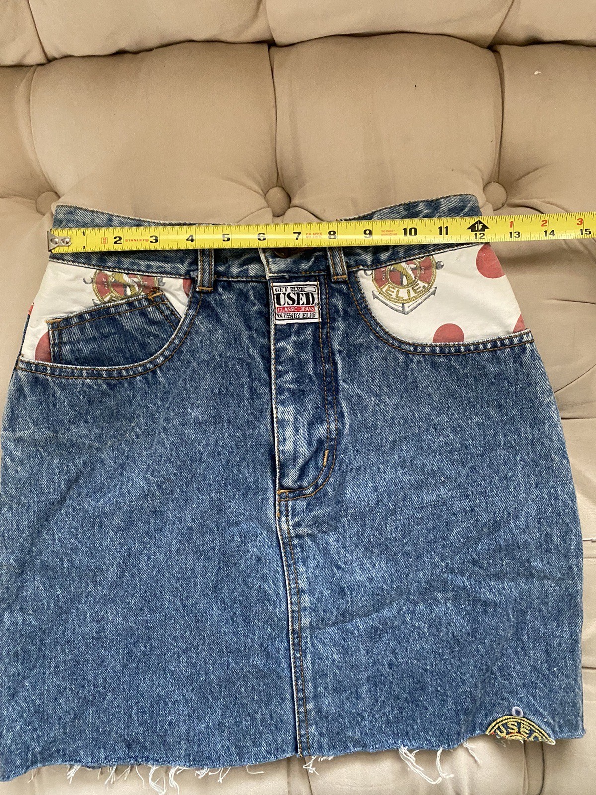 Vintage Denim Patchwork Skirt By Get Used By Elie Women’s Size 27