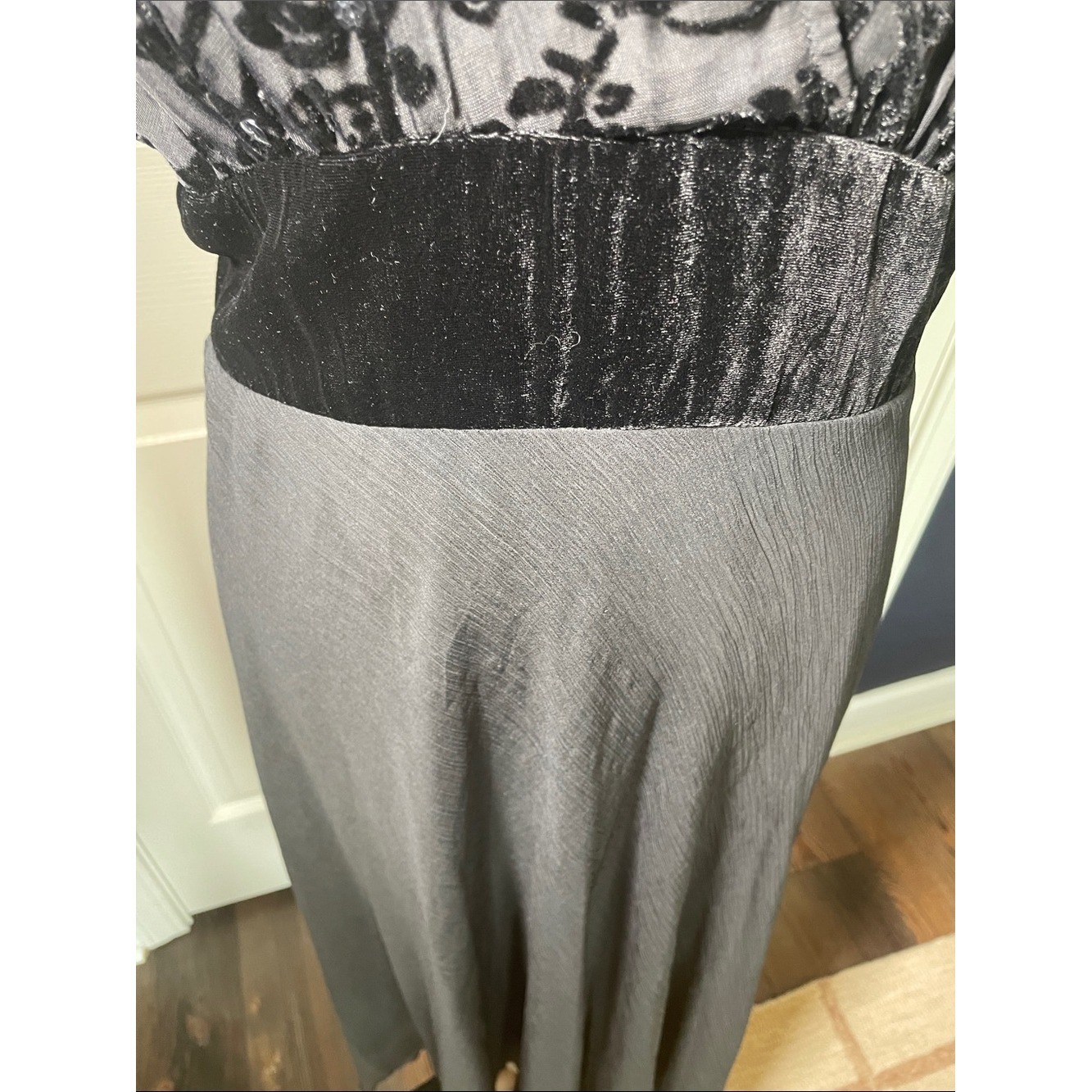 NWT VTG 90s Jonathan Martin Whimsygoth Midi Dress Black Lace Velvet Sequin Sz14W