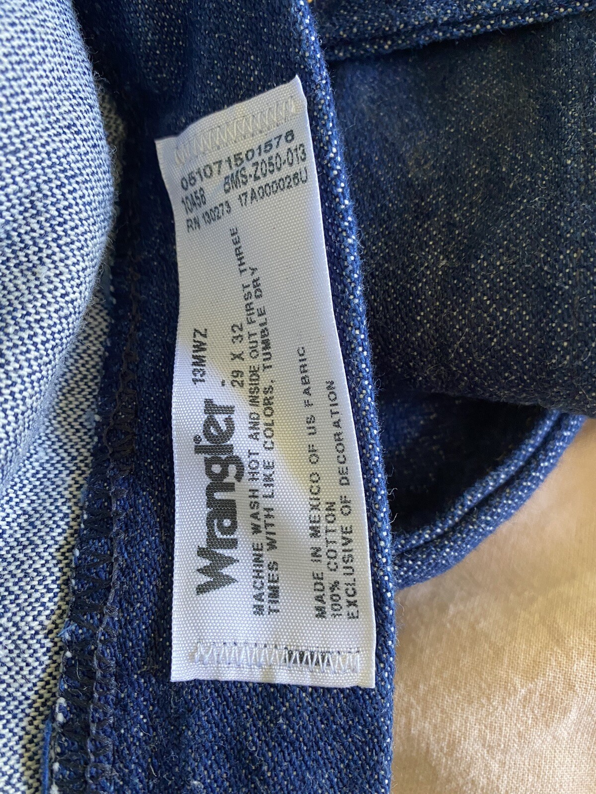 Vintage Wrangler Jeans 80s Dark Denim Straight Leg High Waisted 13MWZ 29 x 32