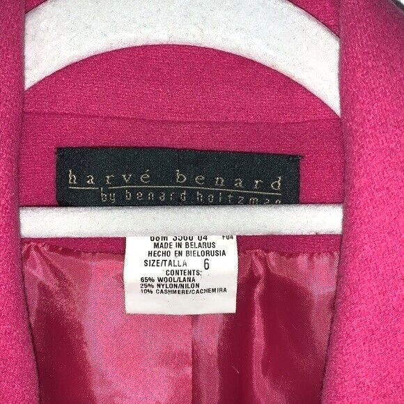 Vintage Harve Benard by Benard Holtzman Pink Wool Blazer Dress Suit Jacket Sz 6