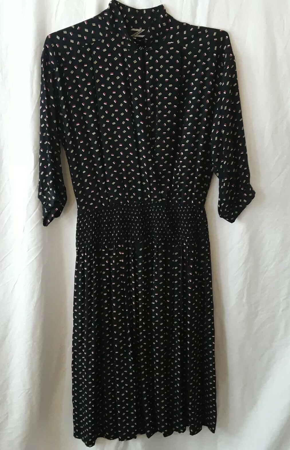 Vintage Warren Z ladies long Dress bodice Wrap full Church Dress Secretary Bank