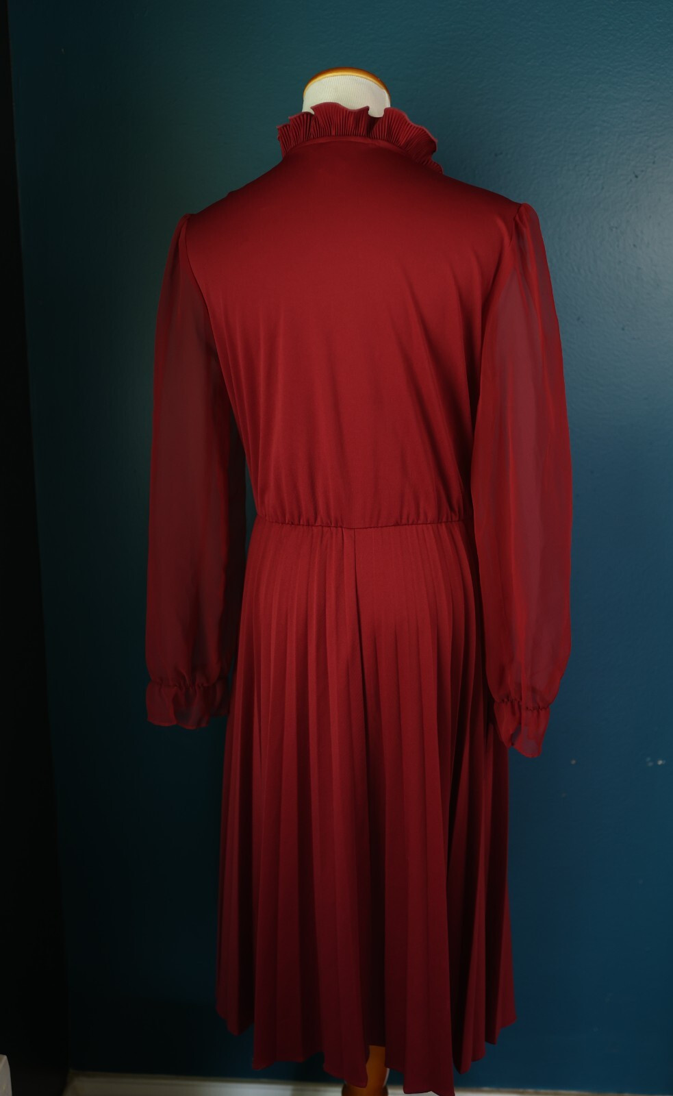 Montgomery Ward Vintage According Pleated Ruffle Sheer Sleeve Retro Pin Up Retro