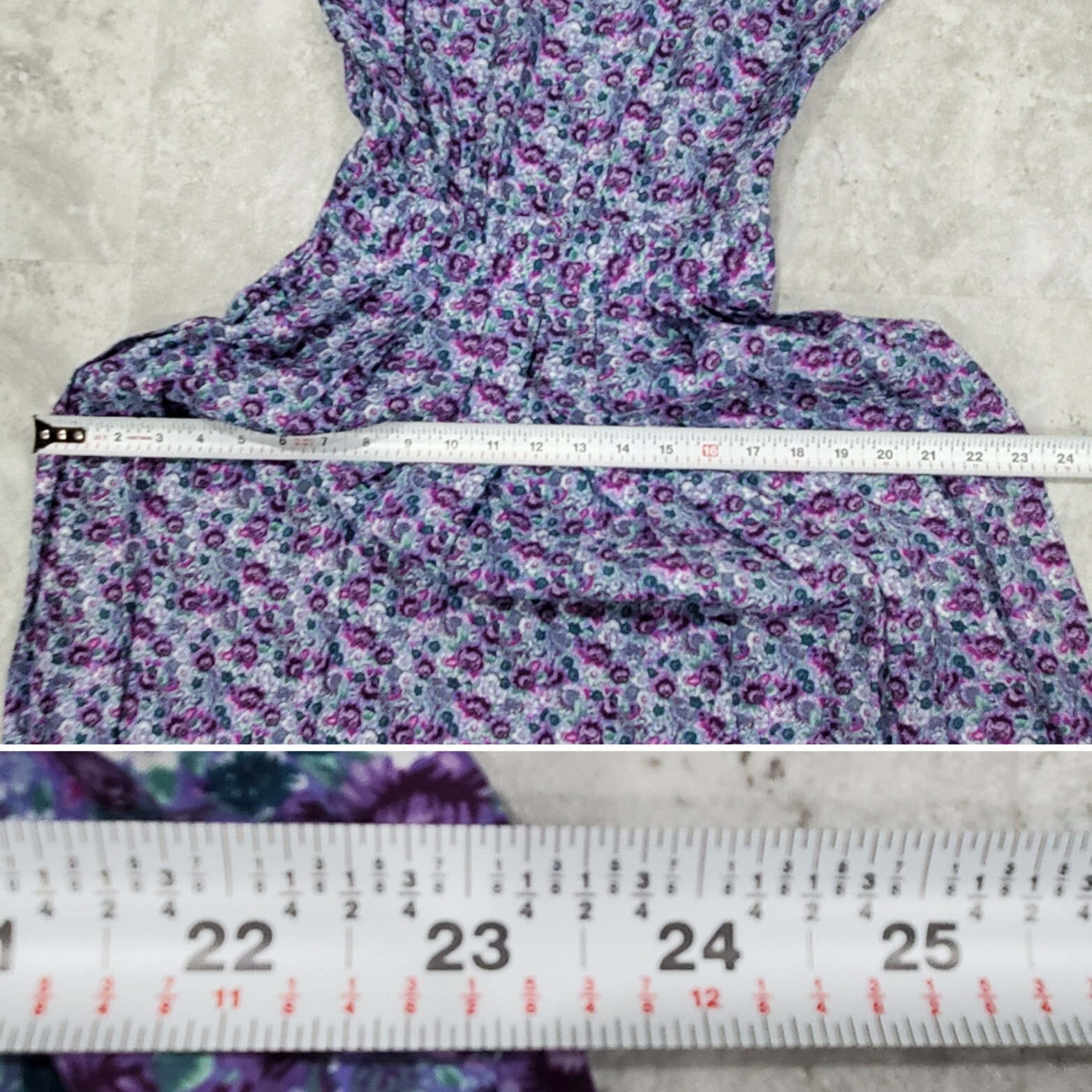 Vintage Karin Stevens Dress Size 4 Midi Floral Smocked Waist Pleated Tea Party