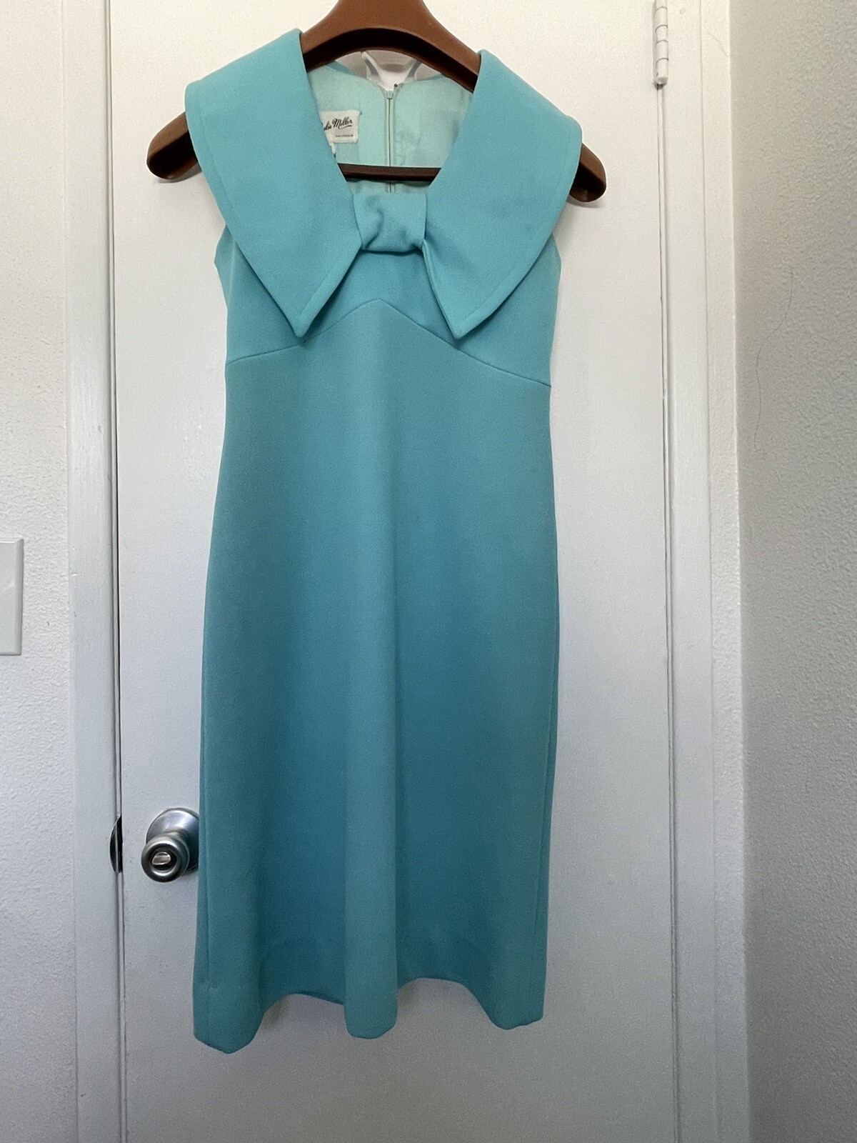 Julie Miller California Teal M Dress Vintage 1950s 60s Mid Century