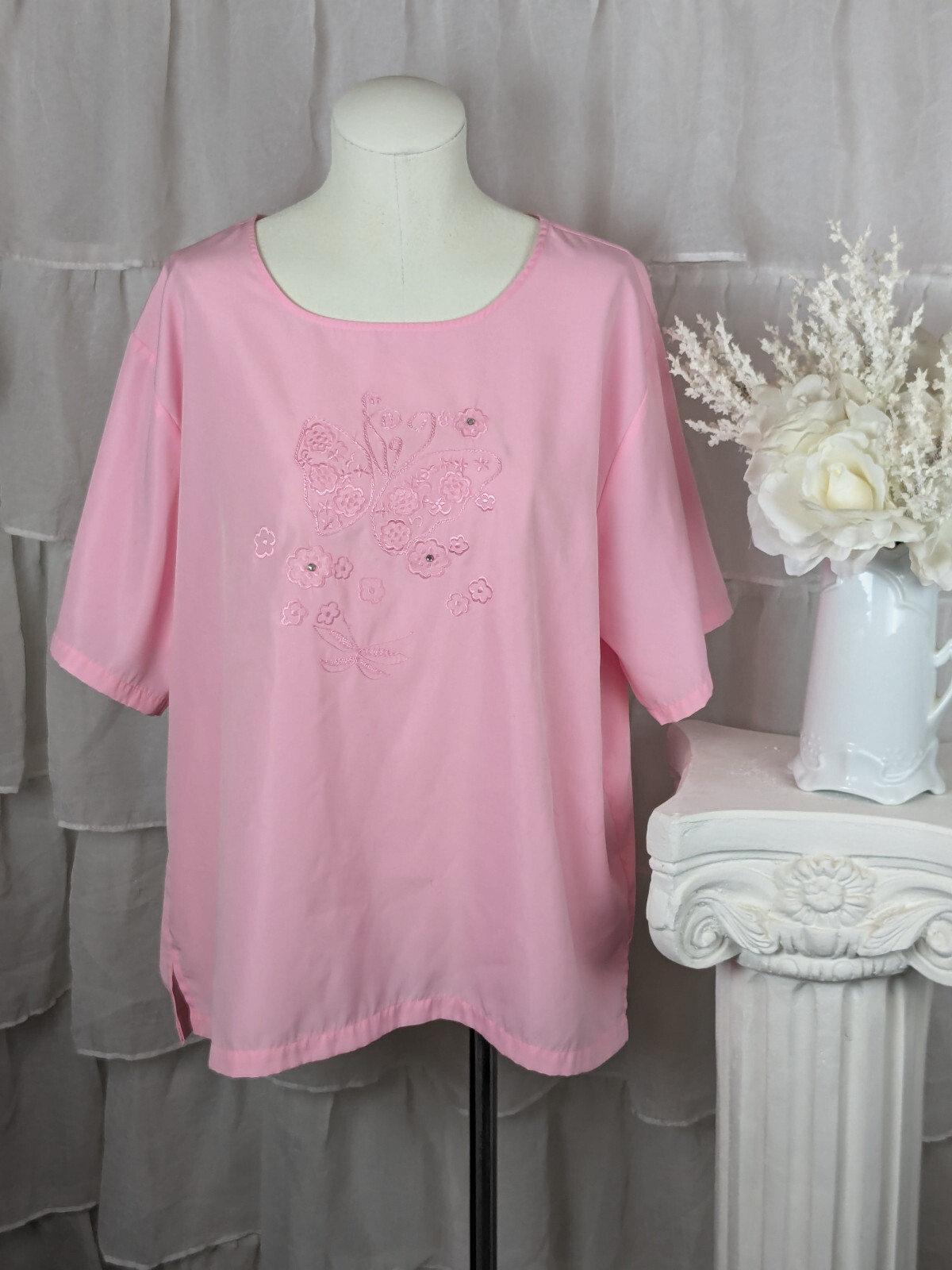 Great Cavalier by St. Paul Vintage 80s Pink Embroidered Jacket & Blouse Set XL