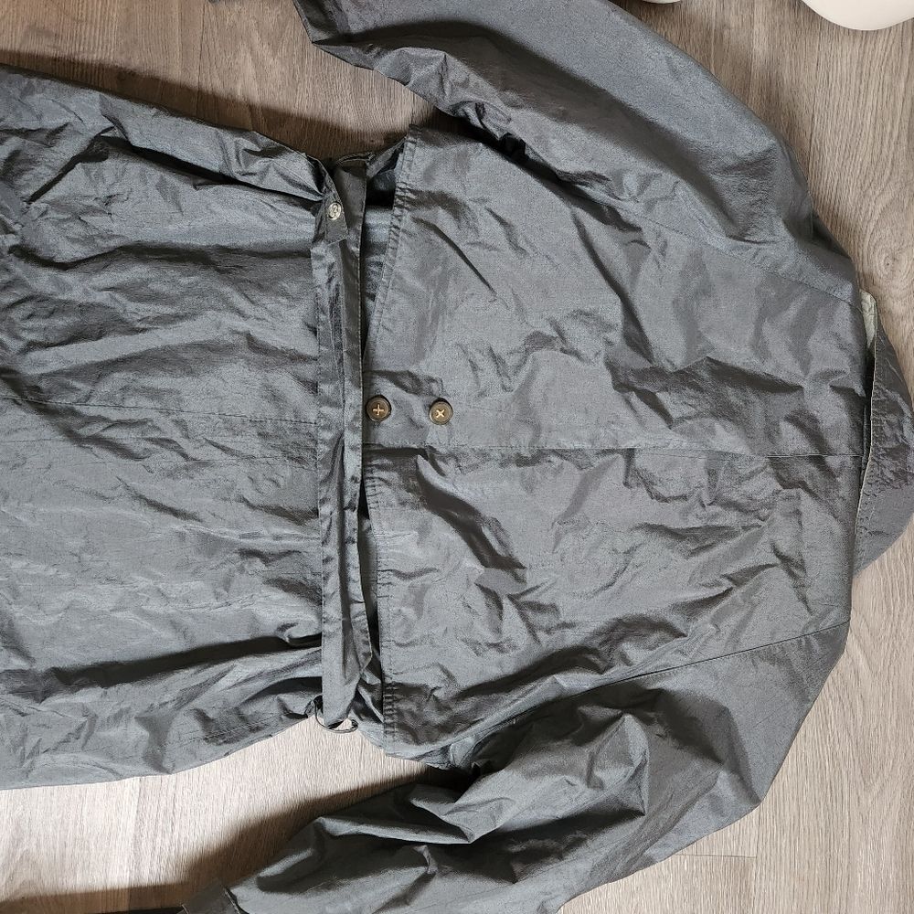 Vintage Fleet Street Green Rain Trench Jacket Size 4 Lined Double Breasted Flap