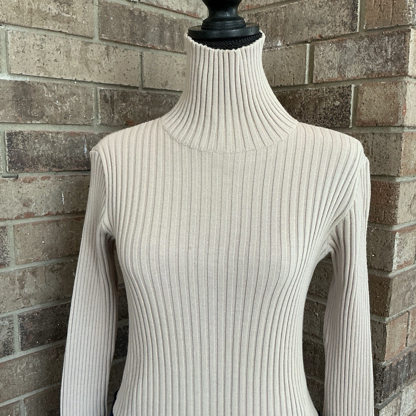 VINTAGE Gino Paoli Italy Ribbed Turtleneck Dress Size 8 Blue Applique Heart #5D3
