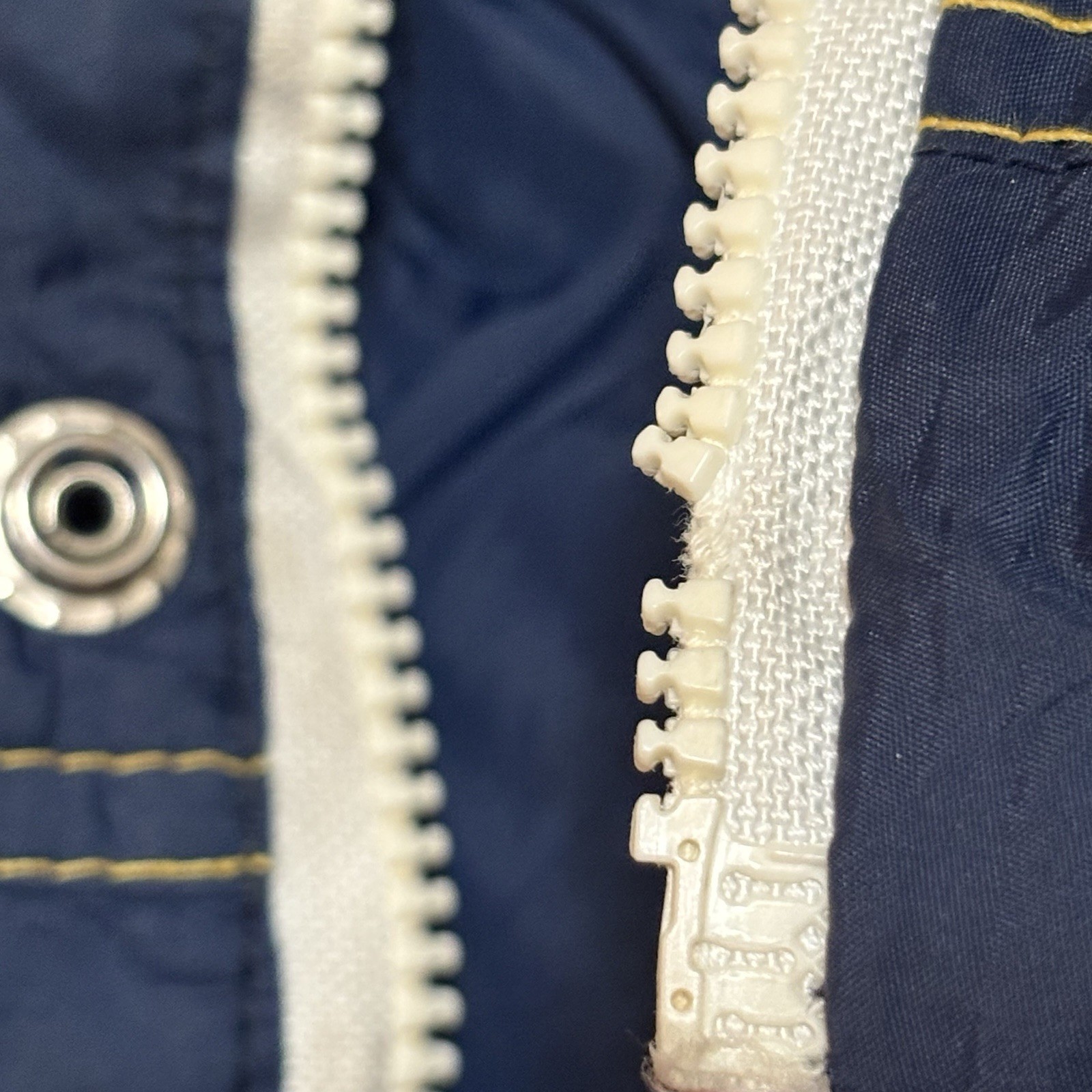 Down Filled Country USA vintage Zip Puffer Jacket blue Women’s XL