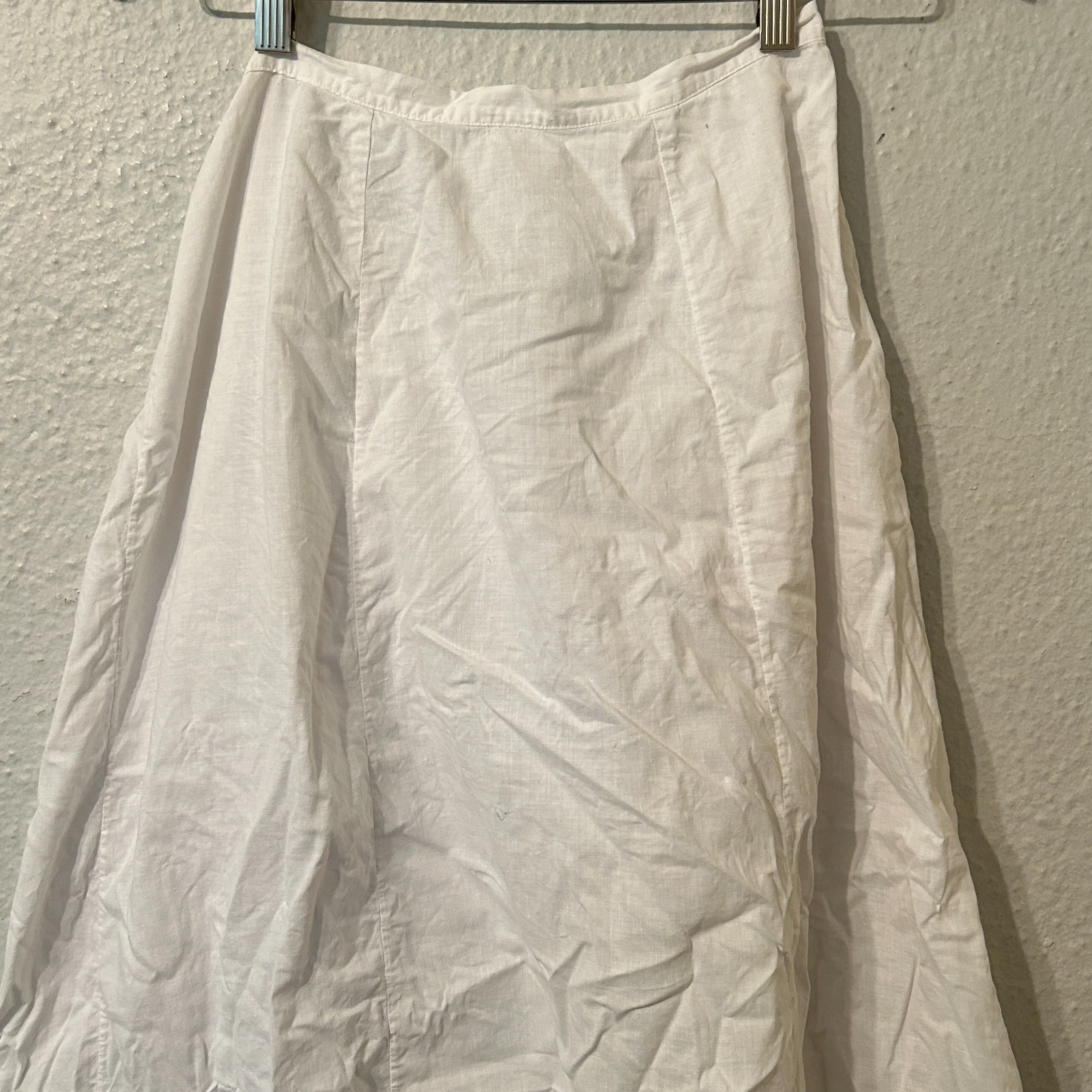 Antique Edwardian XXS White Cotton Eyelet Lace Lawn Skirt Petticoat 22″ Waist