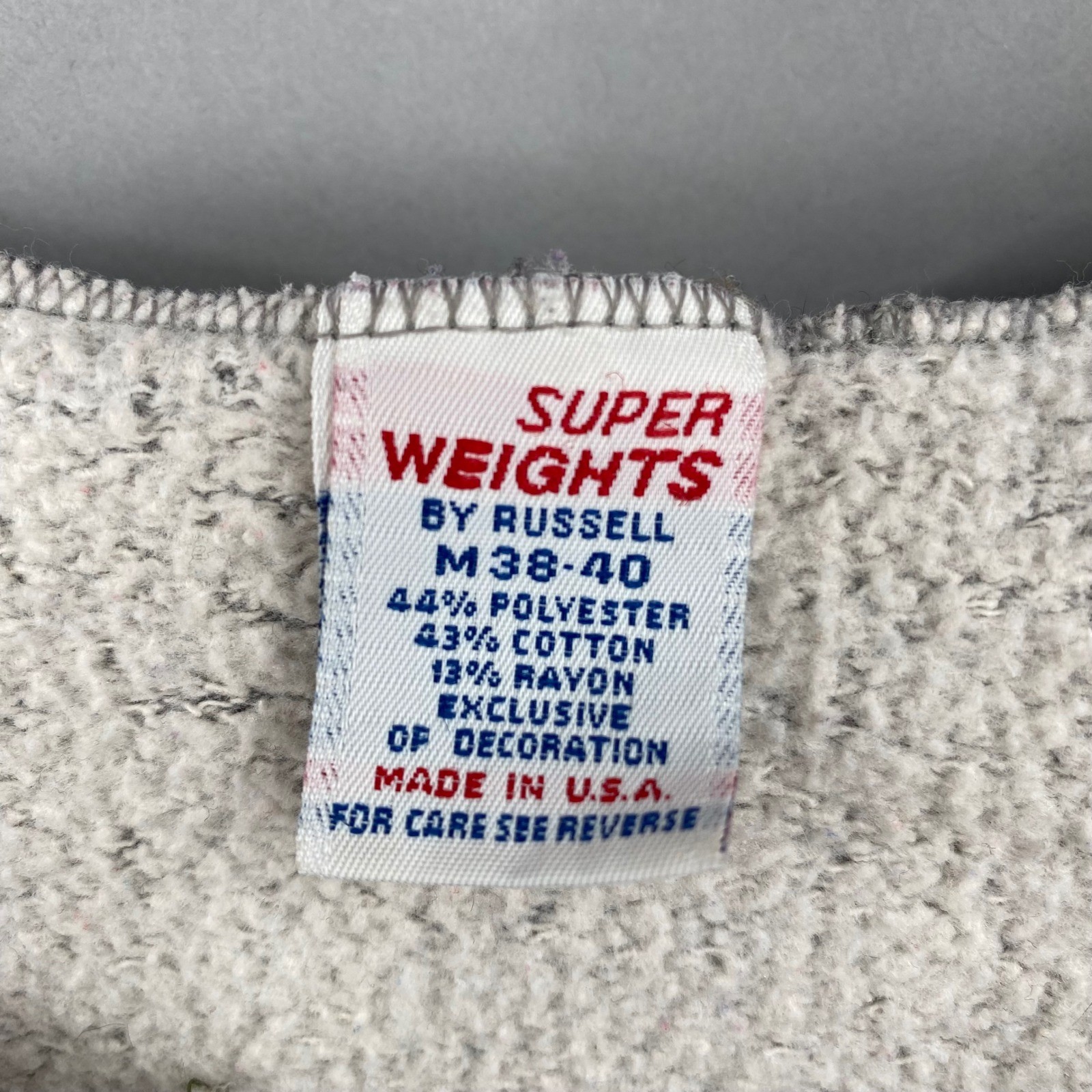 Vintage Russell Super Weights Army Sweatshirt Gray Cut Off Short Sleeve M 38-40