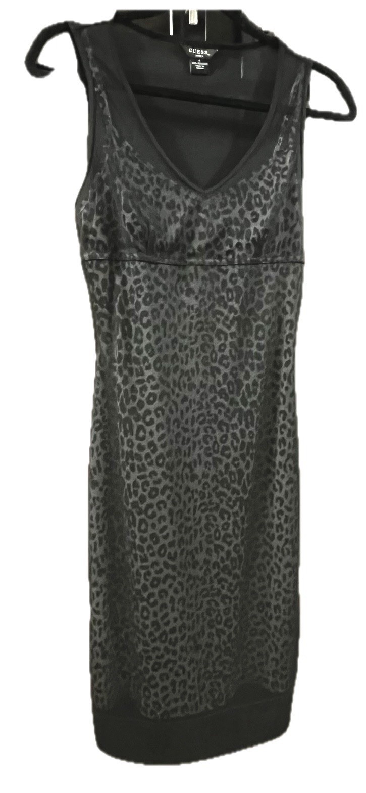 RARE Guess Vintage Y2K Black Sheer Leopard Mesh Slip Dress – Size: Small