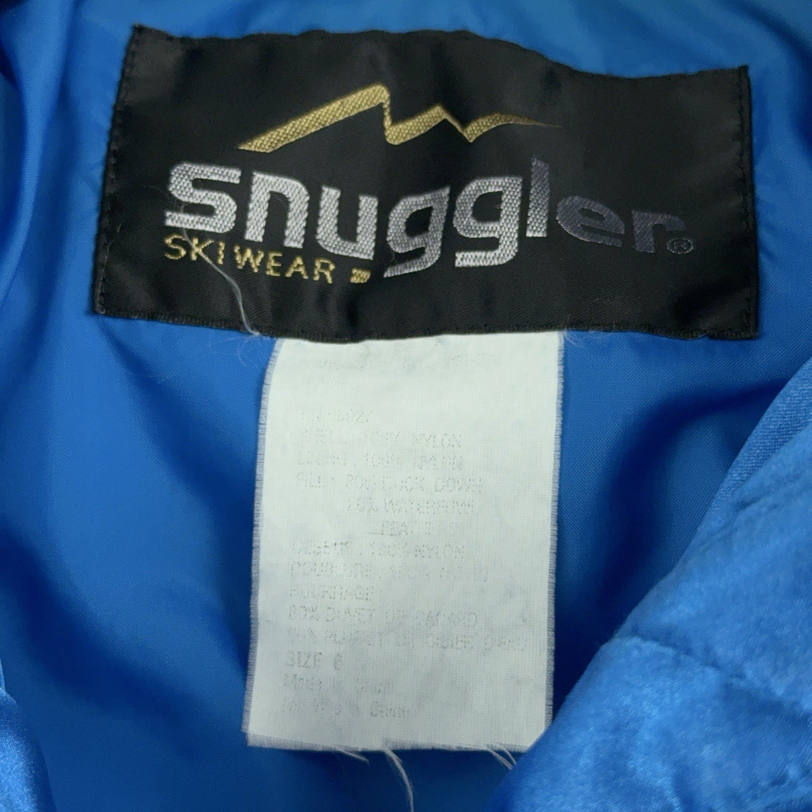 Vintage 80s 90s Snuggler by Kaelin Shiny Blue Down Puffer Ski Jacket US6