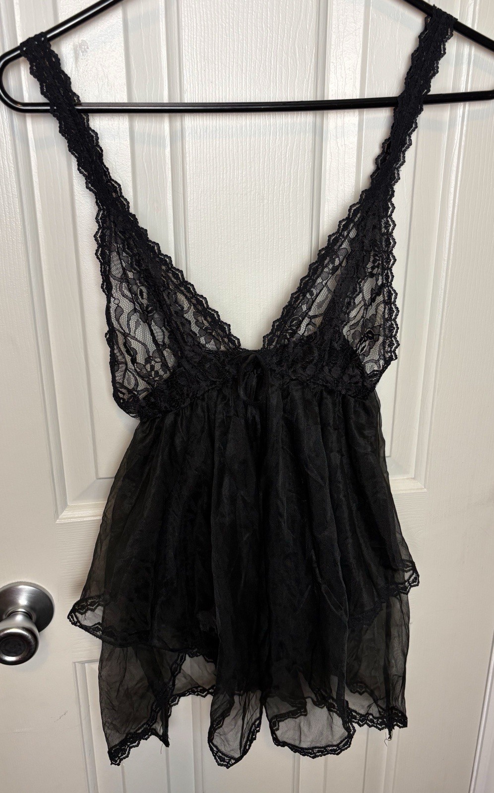 Vintage Jill Andrea of New York Sheer Lace intimate top size Large Made In USA!