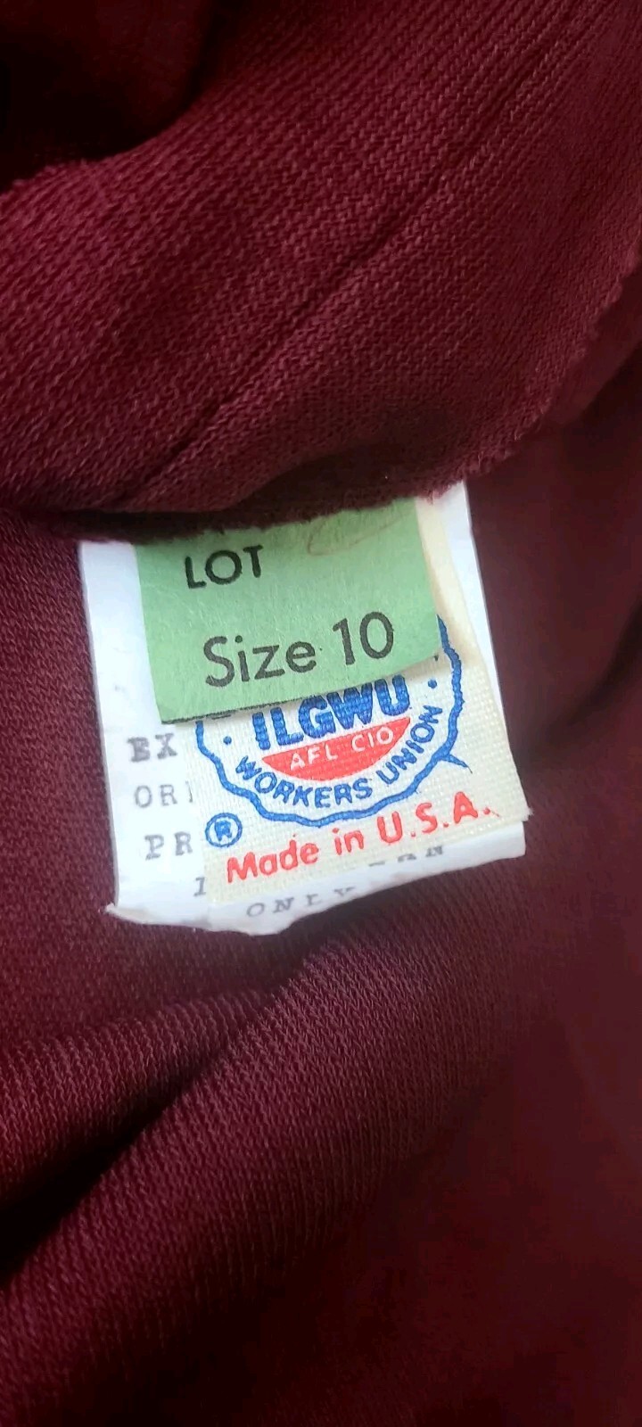 Vintage Union Made Bead Detail 100% Rayon Burgundy Women’s Size 10