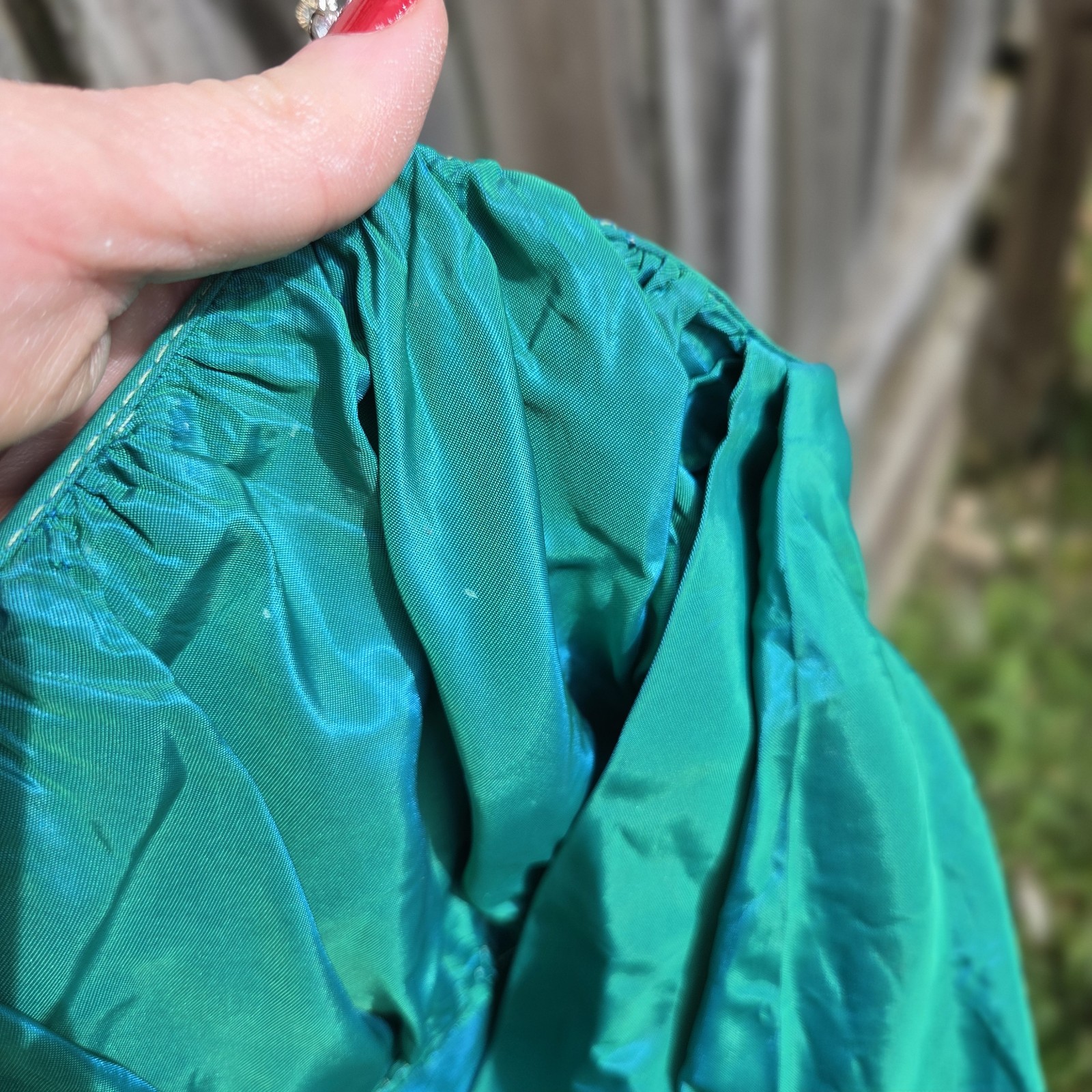 1950s Vintage Green Formal Bubble Hem Dress.. PLEASE READ Description