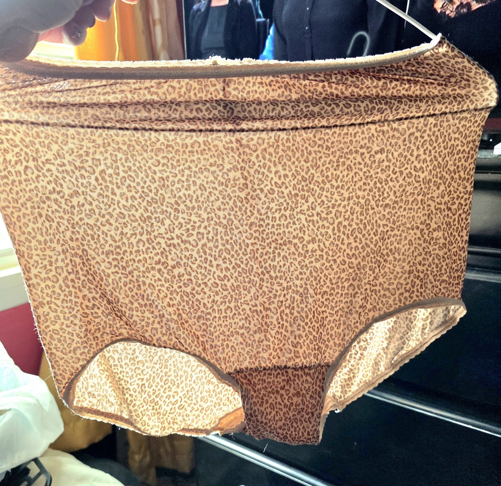 Vintage BALI Animal Print Nylon GRANNY Panties Sissy Secretary Size XL/8 #2633