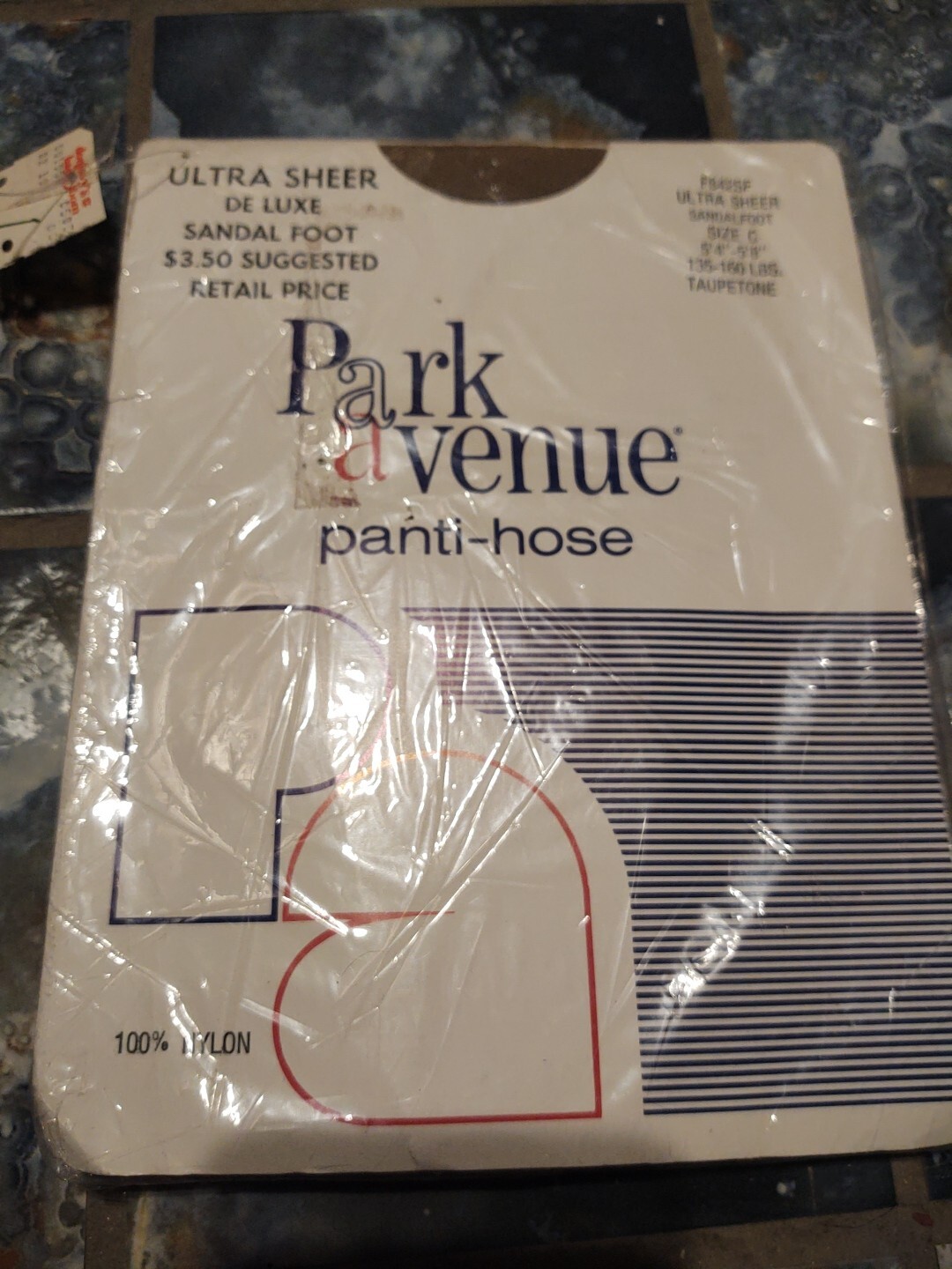 Vintage Park Avenue Ultra Sheer Taupetone Panti-hose Size C Sandalfoot New