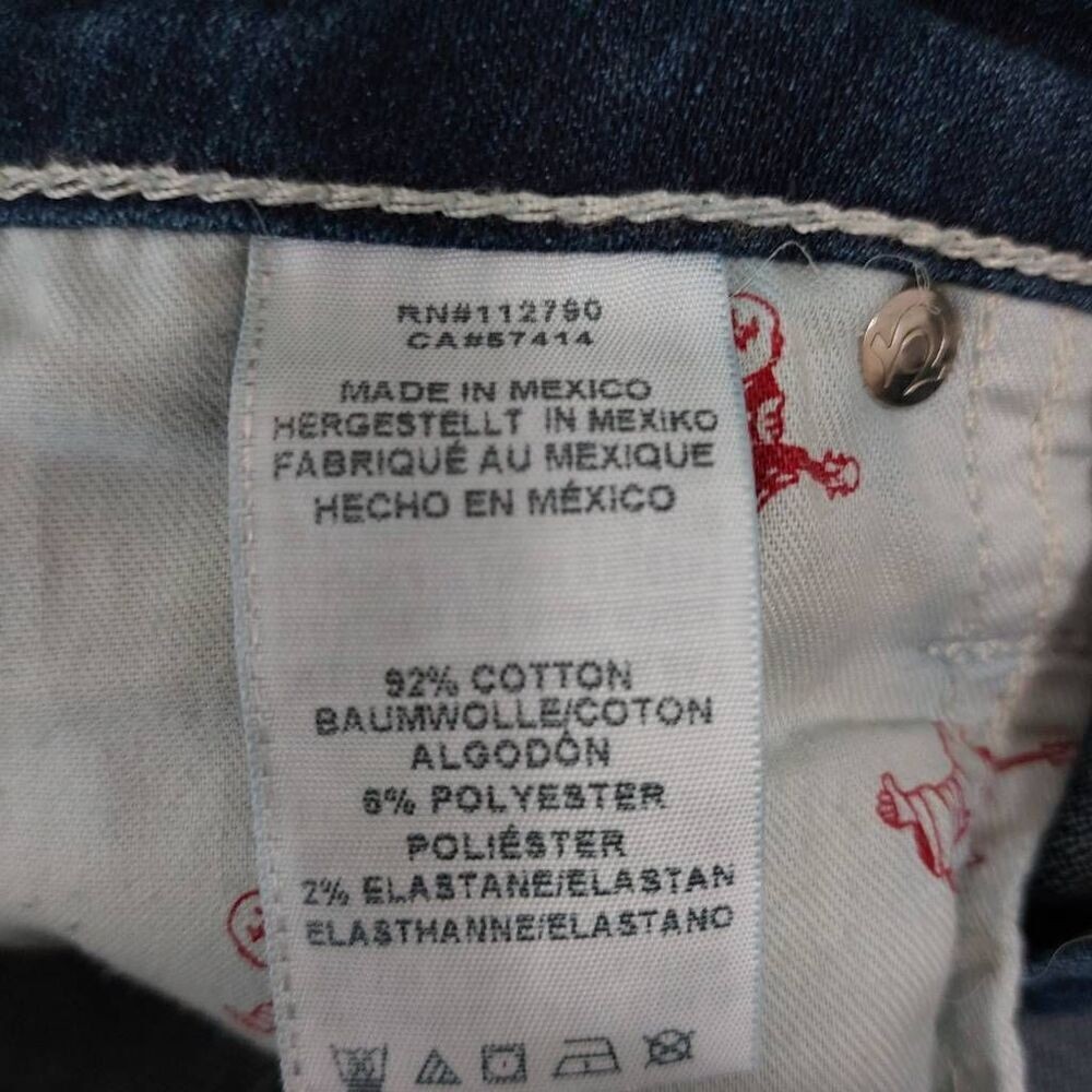 True Religion Slim Straight Back Flap Jeans Island Song Wash size 27