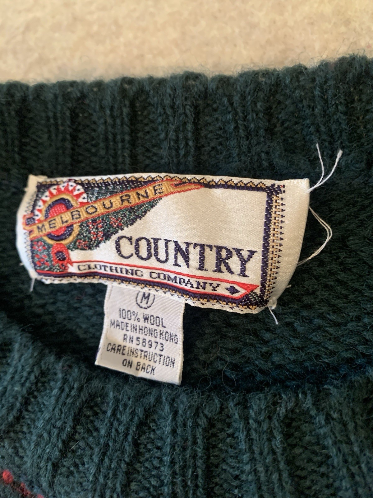 Vintage Wool Sweater Women’s Melbourne Country Clothing Company Cottage Deer