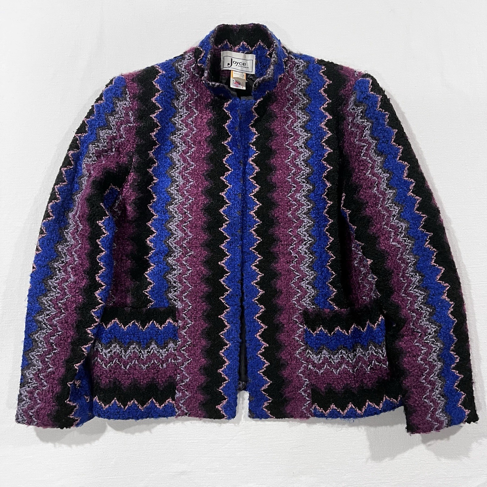 Vintage Joyce Sportswear Chevron Patterned Textured Women’s Jacket Sz 7-8 / S-M