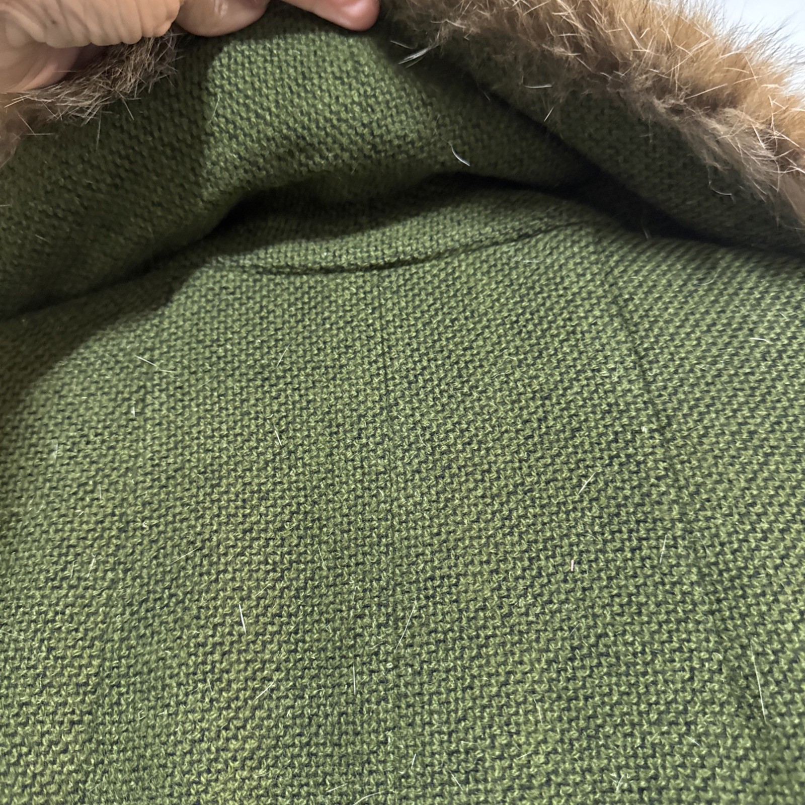 Vintage NEIMAN MARCUS Hunter Green Wool/Fur Collar Coat Lined Women’s