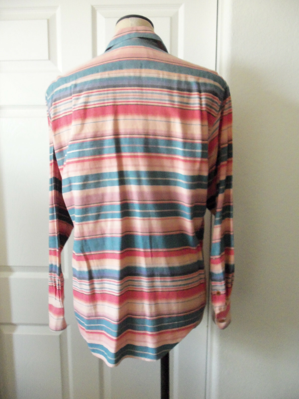 Vintage Ralph Lauren Country Multicolor Stripe 100% Cotton Long Sleeve Shirt – L