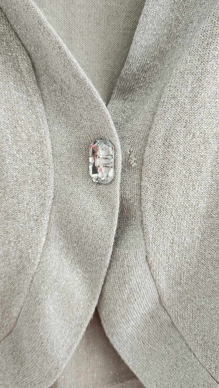 John Richmond Women Vintage Short Bolero Size 12 Silver Short Sleeve Button