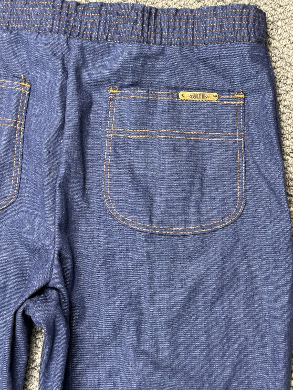 MINT VTG 70s Sears JTF High Rise Blue Denim Jeans Women’s 32×33 Flare Talon Zip