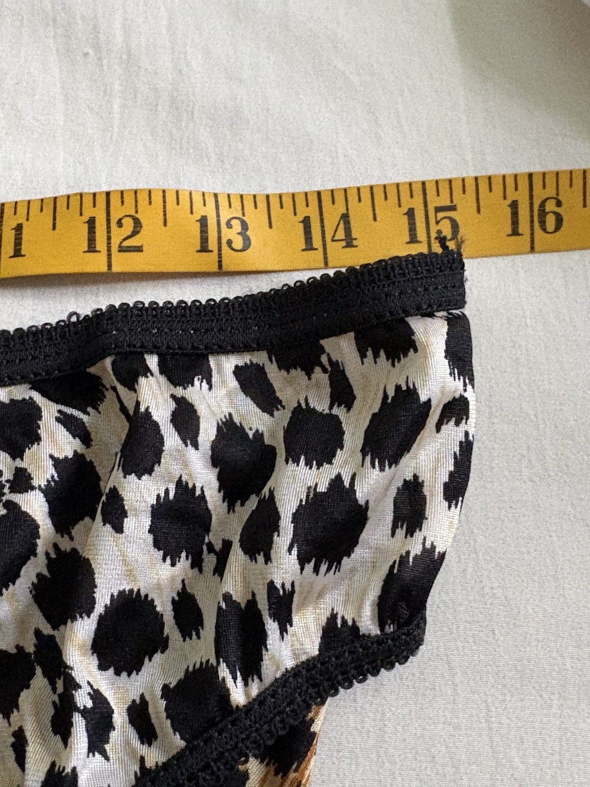 Vtg Nylon Granny Panties Sz 10 22/24 Leopard Animal Print Mushroom Gusset Briefs