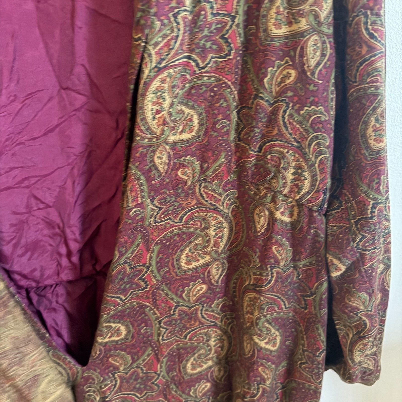 Depeche Mode Dress Approx Size 10 Drop Waist Red Paisley Gold Lagen 1990s Career